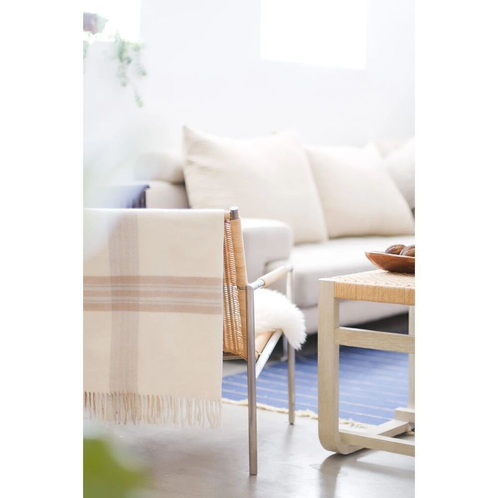 New in Package POM POM AT HOME Geneva Throw Blanket Ivory/Taupe 50x70